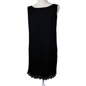 Vivienne Tam East Wind Code Vintage Chiffon Pleated Mini Dress Black Size Medium